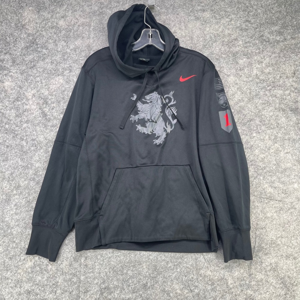 Nike Army Black knights Hoodie Men Medium Lion Big Red One Inf Patch West Point